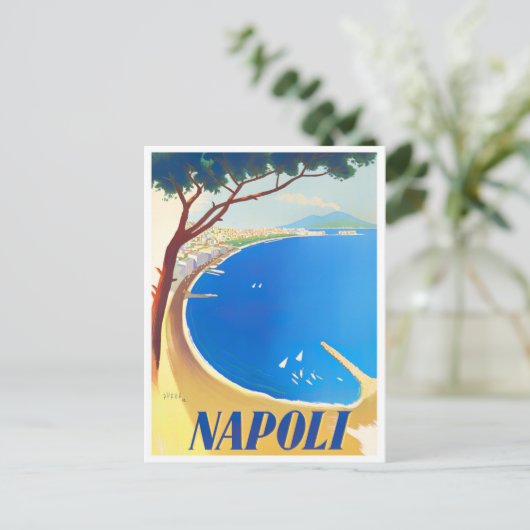 Napels Italië vintage-reis Briefkaart (Staand voorkant)