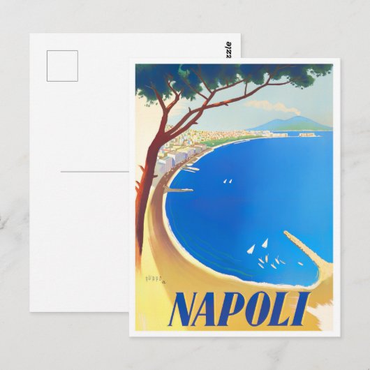 Napels Italië vintage-reis Briefkaart (Voorkant / Achterkant)
