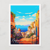 Napels Italië vintage reisillustratie Briefkaart (Voorkant)