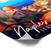 Napels Italië vintage reisillustratie Poster (Hoek)