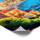 Napels Italië vintage reisillustratie Poster (Hoek)