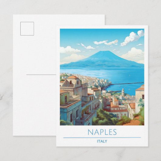 Napels Italië Vintage Reizen Briefkaart (Voorkant / Achterkant)