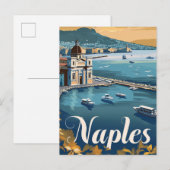 Napels Italië Vintage Retro Reizen Illustratie Briefkaart (Voorkant / Achterkant)