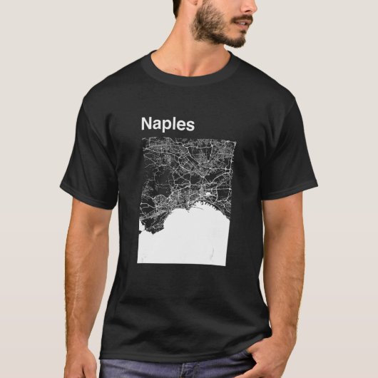 Napels Italy Classic City Map Graphic T-shirt (Voorkant)