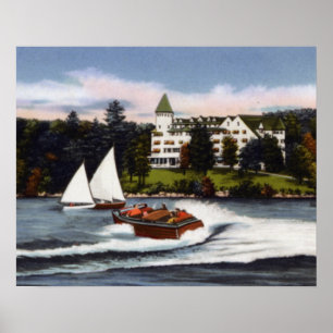 Napels Maine Boating op Long Lake Poster