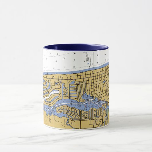 Napels, Mok Nautical Harbor Chart Coffee (Midden)