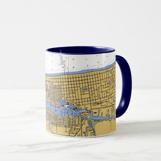 Napels, Mok Nautical Harbor Chart Coffee (Voorkant rechts)