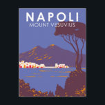 Napels Mount Vesuvius Travel Art Vintage Briefkaart<br><div class="desc">Napels en Mount Vesuvius in een vectorkunststijl. De Vesuvius is een somma-stratovulkaan in de Golf van Napels,  in de Italiaanse provincie Campanië.</div>