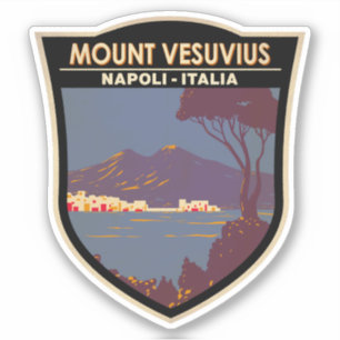 Napels Mount Vesuvius Travel Art Vintage Sticker