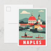 Napels Napoli Italië Vintage reisillustratie Briefkaart (Voorkant / Achterkant)