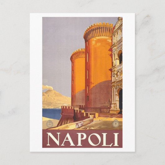 Napels (Napoli) Vintage Travel Poster Briefkaart (Voorkant)