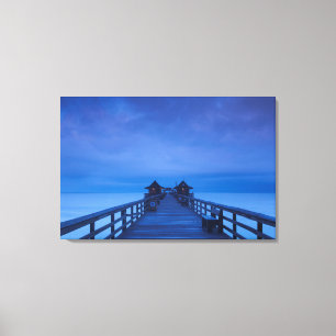 Napels Pier, dageraad Canvas Afdruk
