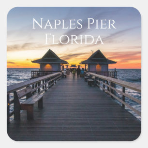 Napels Pier Florida Beach Oceaan Vierkante Sticker
