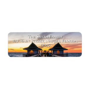 Napels Pier Florida Ocean Sunset Etiket