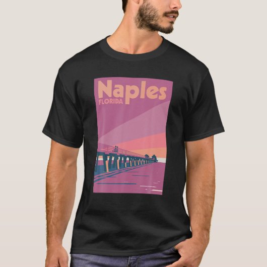  Napels Pier Sunset Sky Napels Beach Florida T-shirt (Voorkant)