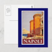 "Napels" Poster voor reizen in het kader van de "V Briefkaart (Voorkant / Achterkant)