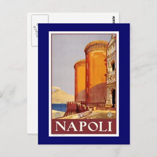 "Napels" Poster voor reizen in het kader van de "V Briefkaart (Voorkant / Achterkant)