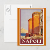 "Napels" Poster voor reizen in het kader van de "V Briefkaart (Voorkant / Achterkant)