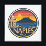 Napels Skyline 1 magneet<br><div class="desc">Napels, Italië, is een levendige kuststad rijk aan geschiedenis, cultuur en een prachtig landschap, met de dreigende aanwezigheid van de Vesuvius als meest iconische natuurlijke monument. De vulkaan, berucht om zijn uitbarsting in 79 na Christus die Pompeii en Herculaneum begroef, dient zowel als een herinnering aan de kracht van natuur...</div>