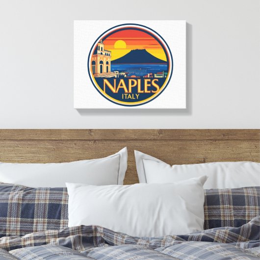 Napels Skyline 1 magneet Canvas Afdruk (Insitu (Slaapkamer))