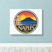 Napels Skyline 1 magneet Canvas Afdruk (Insitu (Houten vloer))