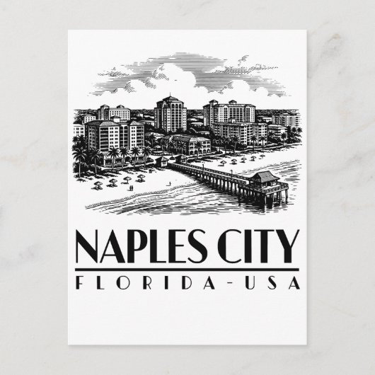 Napels Stad Florida USA Briefkaart (Voorkant)