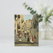 Napels Street Scene - Paul G. Fischer-schilderij, Briefkaart (Staand voorkant)