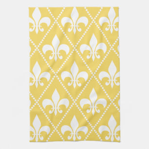Napels Yellow Fleur de Lis Theedoek
