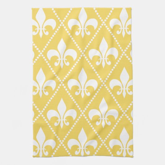 Napels Yellow Fleur de Lis Theedoek (Verticaal)