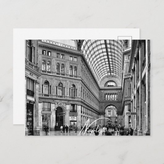 Napels Zwart-wit Briefkaart (Voorkant / Achterkant)