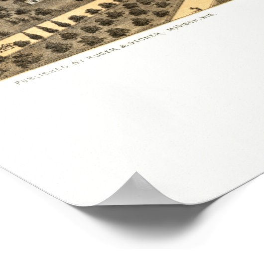 Naperville, IL Panorama Map - 1869 Poster (Hoek)