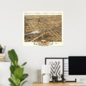 Naperville Illinois 1869 Antiek Panoramic Map Poster (Thuiskantoor)