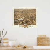 Naperville Illinois 1869 Antiek Panoramic Map Poster (Keuken)