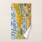 Naperville Illinois Paardenbloemfontein Riverwalk Handdoek (Handdoek)