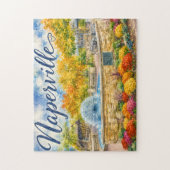 Naperville Illinois Paardenbloemfontein Riverwalk Legpuzzel (Verticaal)