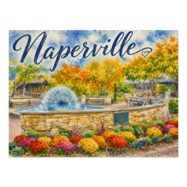 Naperville Illinois Paardenbloemfontein Riverwalk Perfect Poster