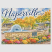 Naperville Illinois Paardenbloemfontein Riverwalk Tissuepapier (Voorkant)