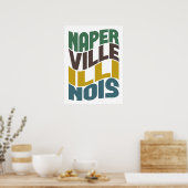 Naperville Illinois Retro Wave Poster (Keuken)
