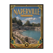 Naperville Illinois Vintage Art Deco Gouden Tijdpe