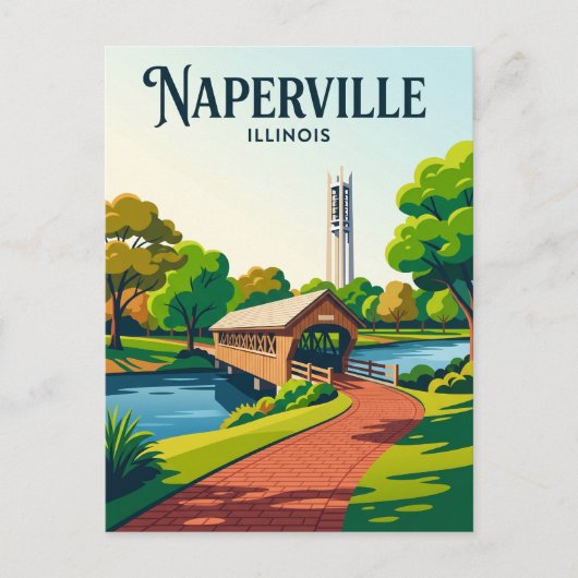 Naperville Riverwalk VS Briefkaart (Voorkant)