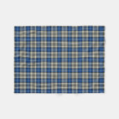 Napier Clan Royal Blauw, Zwart-wit Tartan Fleece Deken (Voorkant (Horizontaal))
