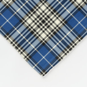 Napier Clan Royal Blauw, Zwart-wit Tartan Fleece Deken
