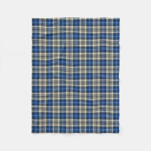 Napier Clan Royal Blauw, Zwart-wit Tartan Fleece Deken (Voorkant)