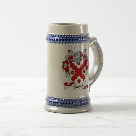 Napier Coat of Arms Stein - Family Crest Bierpul (Voorkant rechts)