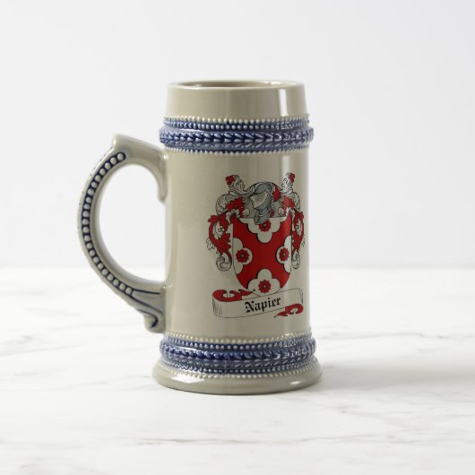 Napier Coat of Arms Stein - Family Crest Bierpul (Links)