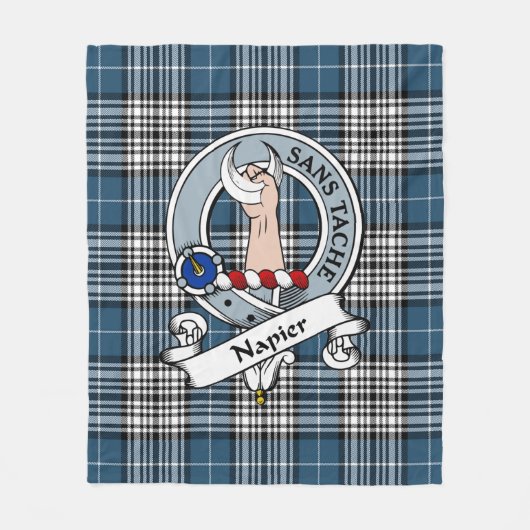 Napier Modern Clan Badge Tartan Plaid Fleece Deken (Voorkant)