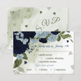 napijferige blauwe bloem - griesmeel keuze RSVP kaartje