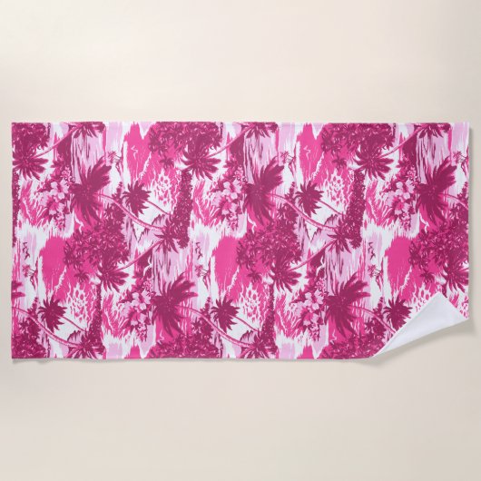 Napili Bay Hawaiian Island Schilderachtig - Roze Strandlaken (Voorkant)