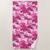 Napili Bay Hawaiian Island Schilderachtig - Roze Strandlaken (Voorkant)