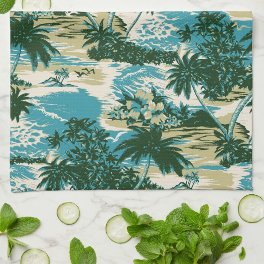 Napili Bay Hawaiian keukenhanddoek (Gevouwen)